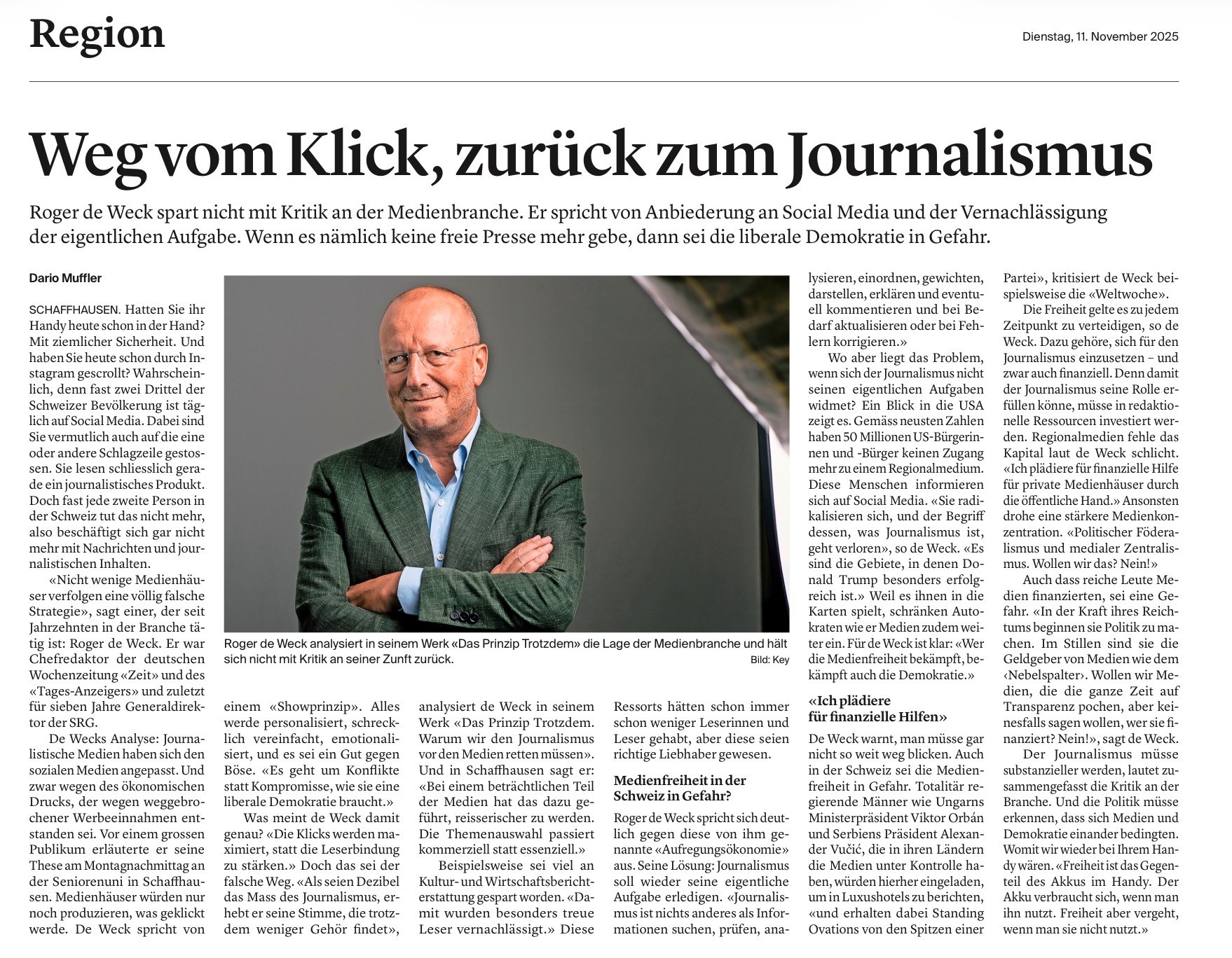 de Weck Schaffhauser Nachrichten